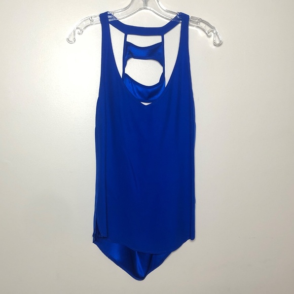 Amanda Uprichard Royal Blue 100% silk Sleeveless tank top blouse - Picture 6 of 6